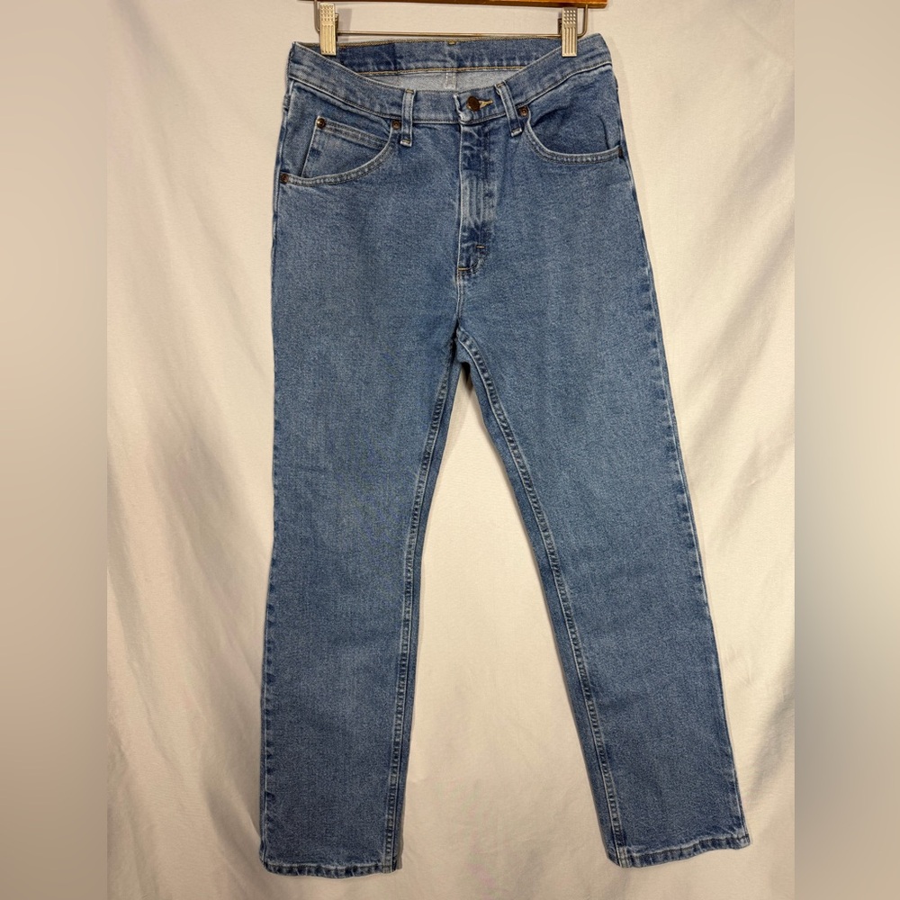 Wrangler Jeans Workwear Casual Men’s Blue Relaxed Fit Light Med Wash Denim 30x32